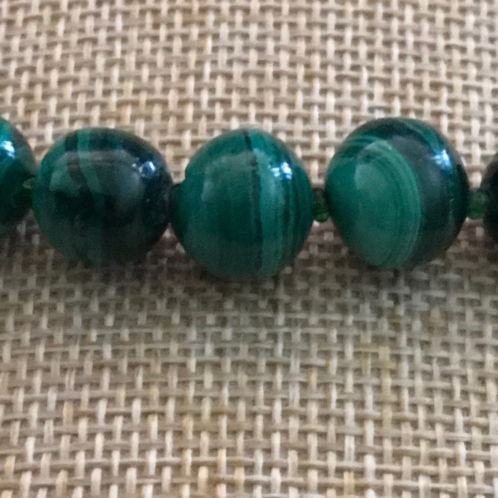 Natural malachite necklace 20”